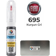 COLORGUARD FIAT 695 Kurşun Gri İğneli ve Fırçalı 2 si 1 Arada Özel Tasarım Şişe Rötuş Boyası ve Profesyonel Rötuş Çeliği Seti