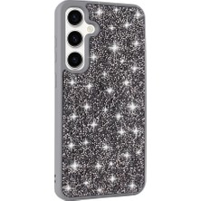 Galaxy A55 Kılıf Parlak Taşlı Tasarım Nrtk Pırlanta Kapak - Gri