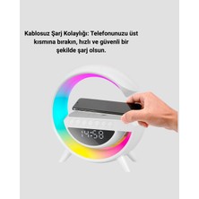 OEMTR Renkli Işıklı 15W Kablosuz Şarjlı Masa Lambası