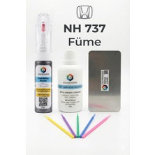 COLORGUARD Honda NH 737 Füme İğneli ve Fırçalı 2 si 1 Arada Rötuş Boyası Yüzey Temizleme Solüsyonu Profesyonel ve Çapaksız Rötuş Çeliği 5'li Uygulama Çubuğu Seti