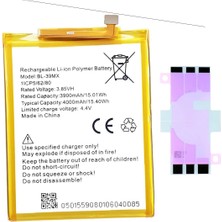 Yedcom Infinix S5 Pro BL-39MX Batarya Pil Telefon Batarayası Pil Bandı Beraber