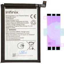 Yedcom Infinix Hot 50 Pro BL-49JX Batarya Pil Telefon Batarayası Pil Bandı Beraber