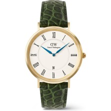 Daniel Wellington Classic Roman Numerals Date Dark Green Croc Belly G DW00600917 Kol Saati