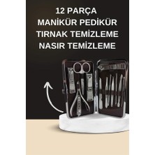 OEMTR Elektrikli Manikür Pedikür Seti Ikili Set 12 Parça Tırnak Bakımı Törpü Protez Çıkarma