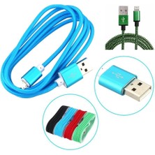 Twin Store® 1,5 Metrelik Örgü Şeklinde Iphone Ipad Data Şarj Kablosu