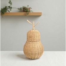 Felis Arte Doğal Bambu Dekoratif Armut (Small) , El Dokuması, Kapaklı , Rustik , Bohem, Kahverengi