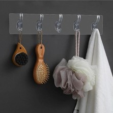 Twin Store Çok Amaçlı Kendinden Yapışkanlı 5li Şeffaf Askı