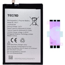 Yedcom Tecno Spark 7t BL-58CT Batarya Pil Telefon Batarayası Pil Bandı Beraber