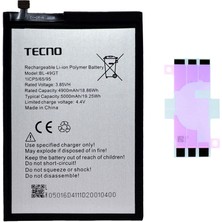 Yedcom Tecno Camon 18 BL-49GT Batarya Pil Telefon Batarayası Pil Bandı Beraber