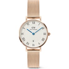 Daniel Wellington Petite 28 Roman Numerals Date Melrose White Rg DW00600856