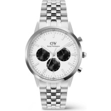 Daniel Wellington Iconic 42 Chronograph Arch 5-Link Off-White Panda S DW00600872 Kol Saati