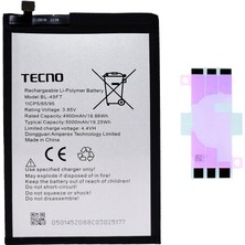 Yedcom Tecno Pop 6 Pro BL-49FT Batarya Pil Telefon Batarayası Pil Bandı Beraber