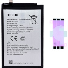 Yedcom Tecno Pova 3 BL-68AT Batarya Pil Telefon Batarayası Pil Bandı Beraber