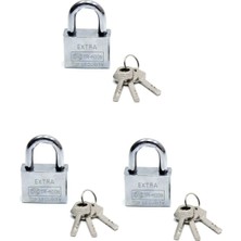 Twin Store Akıllı Anahtarlı Asma Kilit 3lü Set - Mastercare Tri-Moon Anahtarlı 3 Lü Çelik Asma Kilit