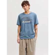 Jack & Jones Jjelogo Tee Ss O-Neck 2 Col SS26 Sn Mavi Erkek T-Shirt 12288016