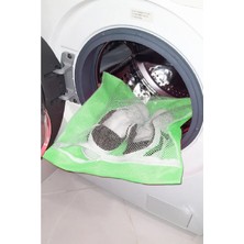 Twin Store Yeşil - Fermuarlı - Hassas Çamaşır Terlik Ayakkabı Yıkama Filesi Büyük Boy