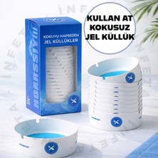 İnfeta 25 Adet Koku Emici Jel Küllük Yeni Nesil Tek Kullanımlık Küllük Hijyenik Ofis Kafe Ev Kül Tablası