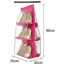 Twin Store 6 Gözlü Pratik Dolap Içi Çanta Askılığı/organizer (Pembe)