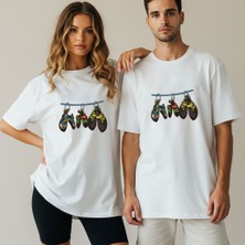 Kidilia Relax Yazılı Unisex Bisiklet Yaka Tasarım Tshirt - Beden: Xlrenk: Beyaz