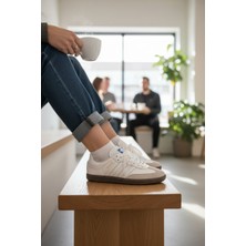 Enoch Kadın T-Burun Sneaker Klasik Süet Panel Detaylı Şeritli Düz Taban Spor Ayakkabı