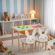 Koltukcuyuz Ahşap Tavşan Çocuk Oyun Masası