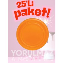 Yorulmaz Ambalaj 🟠 Rainbow Turuncu Plastik Tabak 25 Adet – Canlı & Dayanıklı Kullan-At