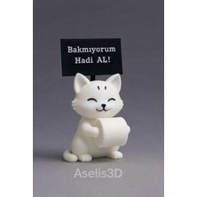 ASELIS3D Tuvalet Kağıdı Uzatan Tasarım Kedi, Sevimli Kedi Süsü, Tuvalet Kedi Süsü