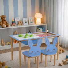 Koltukcuyuz Ahşap Mavi Tavşan Çocuk Oyun Masası
