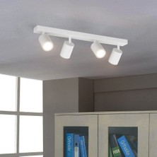 Riolight Riolıght Modern2 Beyaz Mutfak,salon,giyinme Odası,cafeler Için Gün Işiğı Metal 4lü Spot(Ampul Dahil)
