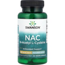 Swanson N-Acetyl-L-Cysteine Ajipure Pharmacecal Grade 600MG - 60 Kapsül