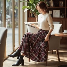 Eren Style Şifon Içi Astarlı Beli Lastikli Etek(95 Cm)-(38-52)