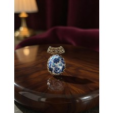 Anka Select Gold Çerçeveli Mavi Malakit Desenli Kolye Ucu – Bohem Doğal Taş Görünümlü Şık Tasarım