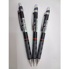 Rotring Tikky Mekanik Kalem 0,7 mm Metal ve Plastik Malzemeden Siyah Renkli 3lü Set