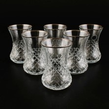 Abka Çay Bardak Seti Pıtıkare 3 mm Platin 42381