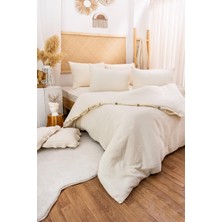 HB&Victory Müslin Nevresimtakımı Naturel Ekru Renk Çift Kişilik 200X220 cm
