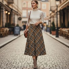 Eren Style Şifon Içi Astarlı Beli Lastikli Etek(95 Cm)-(38-52)