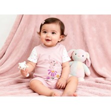 Efilix Kız Bebek Yazlık Tulum Çiçekli Tavşan Figürlü