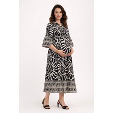 Park Moda %100 Pamuklu Kadın Kuşaklı ve Cepli Yazlık Siyah Hamile Gömlek Elbise