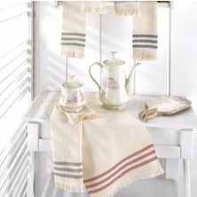 30X50 cm Pamuklu Şerit Desenli Kurulama Bezi – 6’lı Set