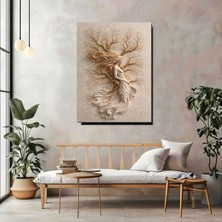Artprinta Hayat Ağacı Kadın Figürlü Kanvas Tablo – 3D Efektli Sanatsal Duvar Dekoru