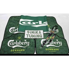Şimika Carlsberg Dekor Otomobil Halı Paspas ve Torpido Havlusu Göğüs Halısı ( Ayna Askı Ipi ve Anahtarlık Hediyeli)