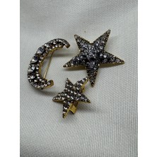 Zr Ay Yıldız Broş Set