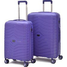 Ççs Körüklü Kırılmaz Polipropilen 2’li Valiz Seti – Kabin + Orta Boy, 360° Sessiz Tekerlek 5242