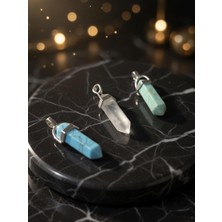 Anka Select Turkuaz,çivit,beyaz Akik Doğal Taş Çivi Kolye Ucu Elişçiliği Özel Tasarım (1 Adet)