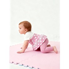 Efilix Pembe Kalp Desenli Dantel Detaylı Kız Bebek Taytlı 2’li Takım – Günlük Şık Kombin