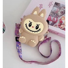 Labubu Kedi Kulaklı Silikon Çanta Cüzdan Kadın Genç Kız Çocuk Bebek 15X9 cm Hediyelik Ayarlı Askı