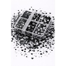 Born Pretty Black & White Mix Clover Nail Glitter Box