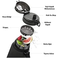 Pucutun 500ML Çift Renk Softtouch Ff Tritan Su Matarası Turuncu-Mor