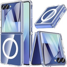 Pucutun Galaxy Z Flip 7 Fe Uyumlu Kamera Korumalı Şarj Özellikli Airbag Tasarımlı Şeffaf Silikon Kılıf