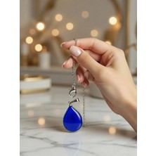 Anka Select Doğal Taş detaylı Turkuaz Renk otantik bohem tasarım  el işçiliği Cam Kolye